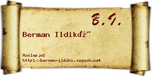 Berman Ildikó névjegykártya